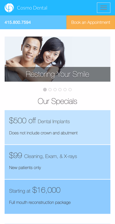 Cosmo Dental — mobile